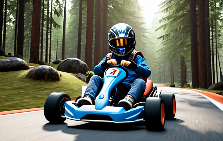 The Initial Drift Mastery**
A KartRider kart perfectly executing a simple, controlled drift around a gentle curve on the "Lost Temple Forest" track. The kart is slightly angled, with subtle tire smoke emanating from the wheels, indicating a smooth glide. The lighting should be bright and inviting, showcasing the kart's precise movement and the natural environment of the track. Emphasize the feeling of focused control and the beginning of a key technique.
2. **