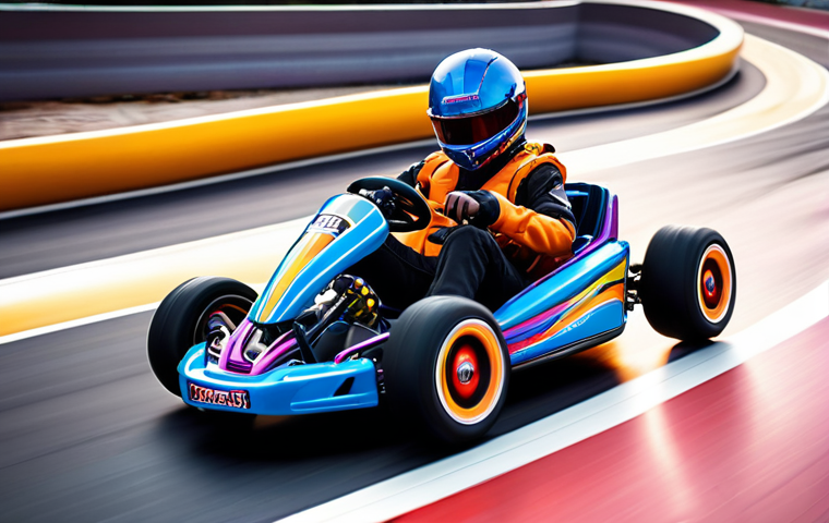 A dynamic, close-up shot of a vibrant arcade racing kart from KartRider, perfectly executing a fluid continuous drift through a sharp, colorful curve. The kart glows with accumulating boost energy, leaving a trail of motion blur. Behind, other karts struggle to keep up, emphasizing speed and precision. High-octane, action-packed.