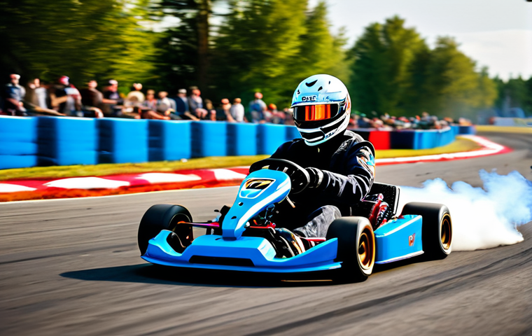 Mastering the Drift**
"A fully clothed professional kart racer skillfully drifting around a sharp corner on a vibrant, stylized race track with a cheering crowd in the background. The kart is emitting colorful sparks and smoke. Safe for work, appropriate content, perfect anatomy, well-formed hands, natural pose, dynamic action shot, high quality rendering, family-friendly scene."
**