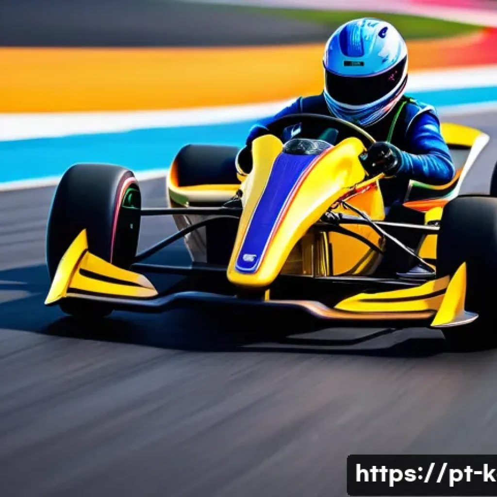 카트라이더 초보 유저 드리프트 연습법 - A dynamic, high-angle shot of a skilled racer expertly executing a continuous drift on a winding tra...