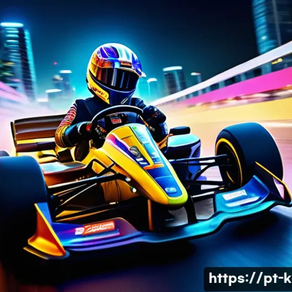 카트라이더 팬아트와 드리프트의 조합 - A dynamic scene of colorful KartRider karts executing a sharp drift on a vibrant racing track, empha...