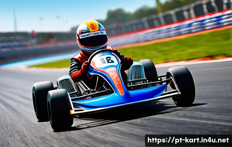 카트라이더 초보자가 많이 하는 실수 - A dynamic racing scene featuring a sleek "Speedster" kart with a glossy red and black finish, design...
