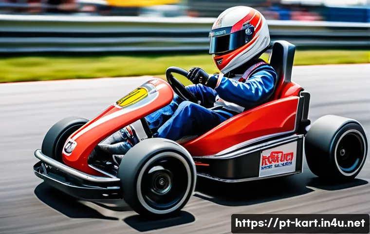 카트라이더 초보 유저를 위한 전략 가이드 - A dynamic racing scene on a vibrant KartRider track featuring a sleek Speedster kart speeding throug...