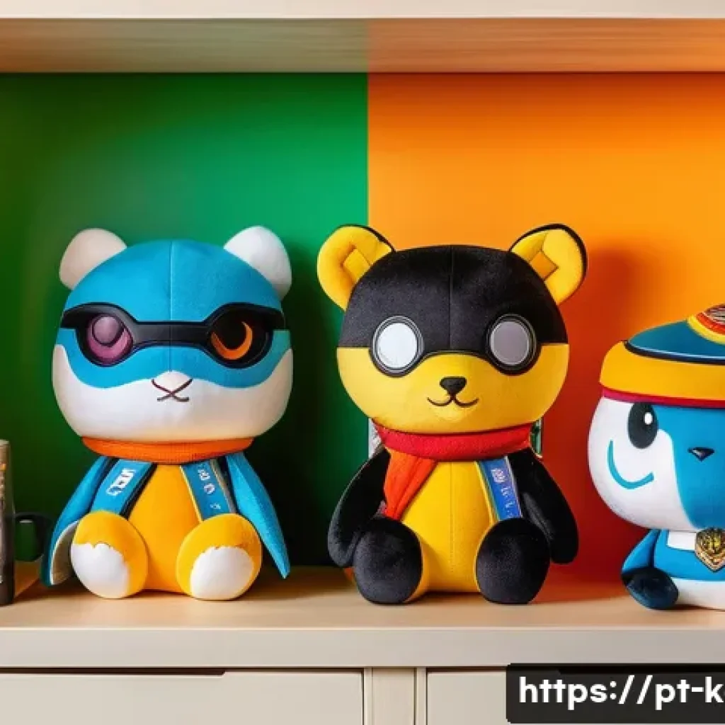 카트라이더 공식 굿즈 리스트 - A cozy and vibrant room corner showcasing official KartRider plushies of iconic characters in variou...