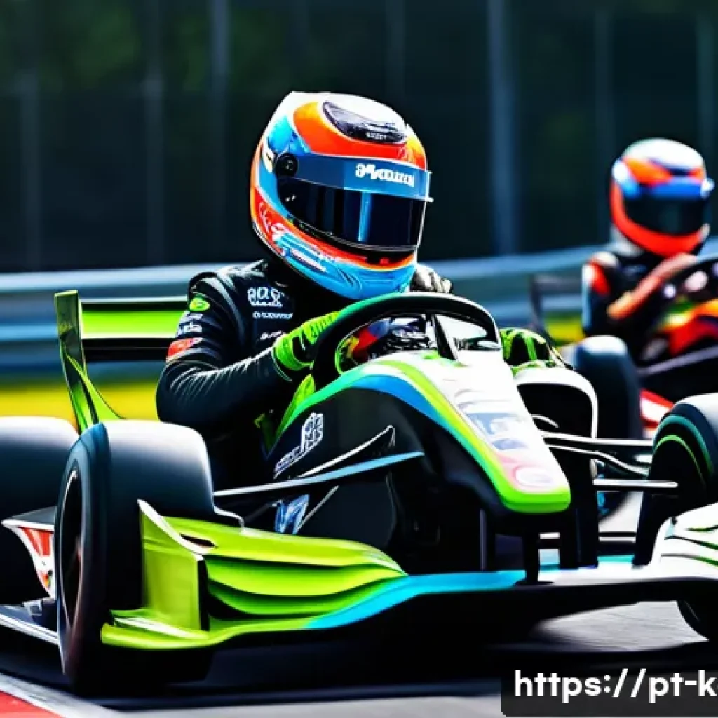 카트라이더 팀워크와 협력 강화 - A dynamic team of kart racers in colorful racing suits and helmets, communicating intensely via head...