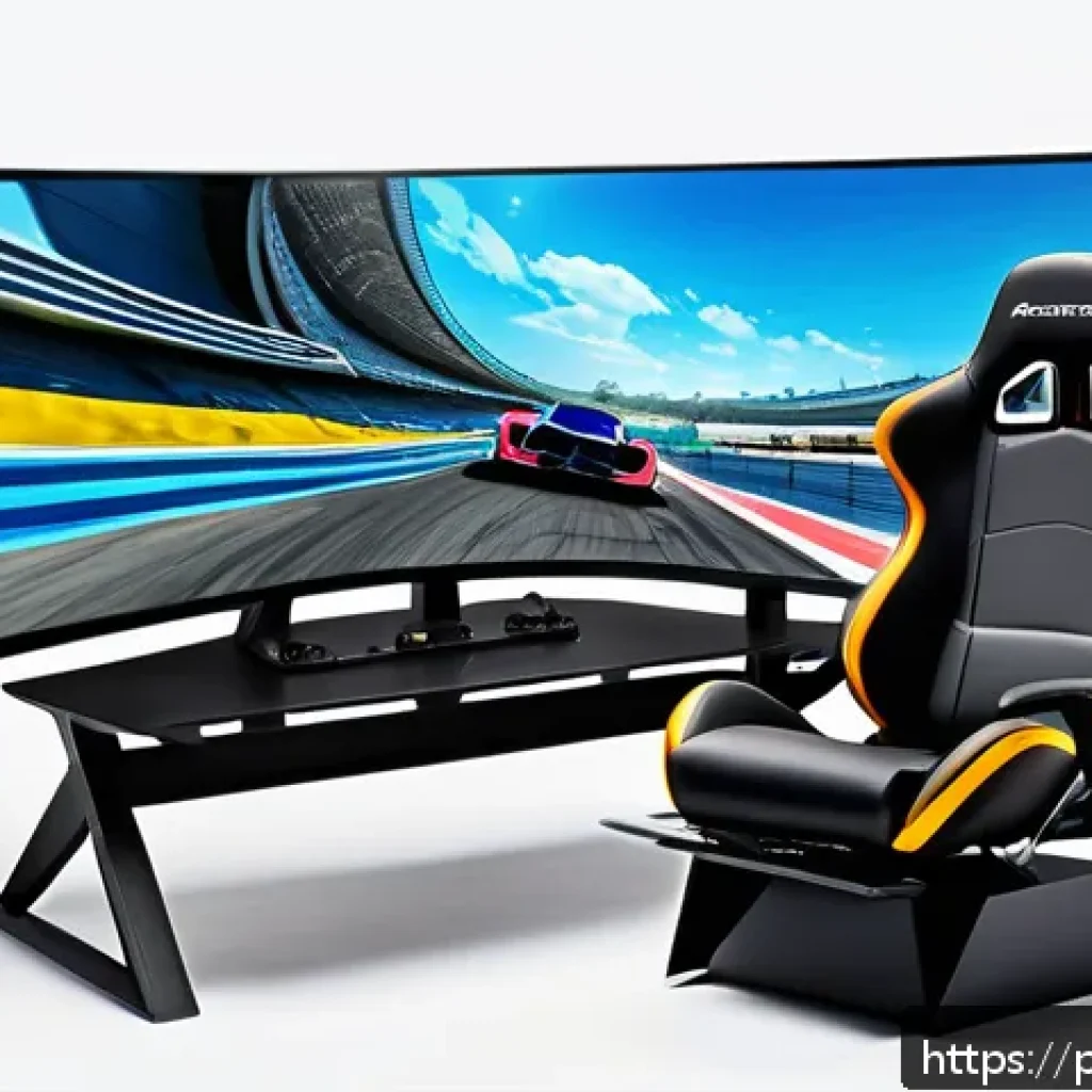 카트라이더 사용자 설정 최적화 - A high-tech gaming setup focused on a PC racing simulation environment for KartRider, showcasing a s...