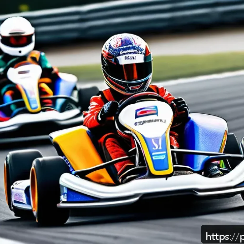 카트라이더 초보자 생존 가이드 - A dynamic KartRider race scene featuring colorful, futuristic karts speeding along a vibrant, windin...