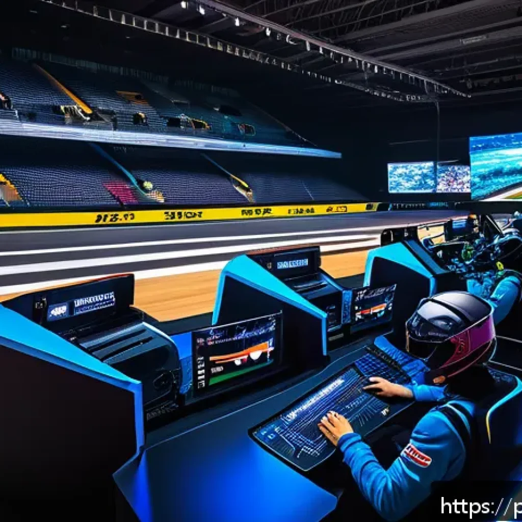 카트라이더 초보 유저를 위한 팀플레이 비결 - A dynamic esports team in the middle of a KartRider race, wearing colorful racing suits and headsets...