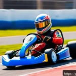 Home 22 카트라이더 초보 유저와 게임 공략 기법 - A dynamic KartRider race scene featuring a sleek racing kart drifting sharply around a tight curve o...