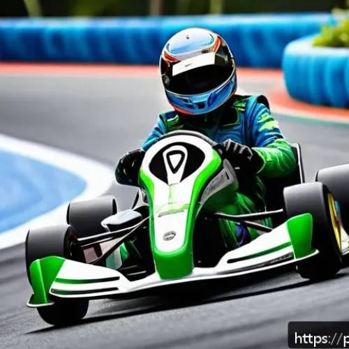 Home 17 카트라이더 신규 업데이트와 팬아트 대회의 융합 - A vibrant, dynamic kart racing scene on a newly designed track featuring sharp, winding curves, colo...